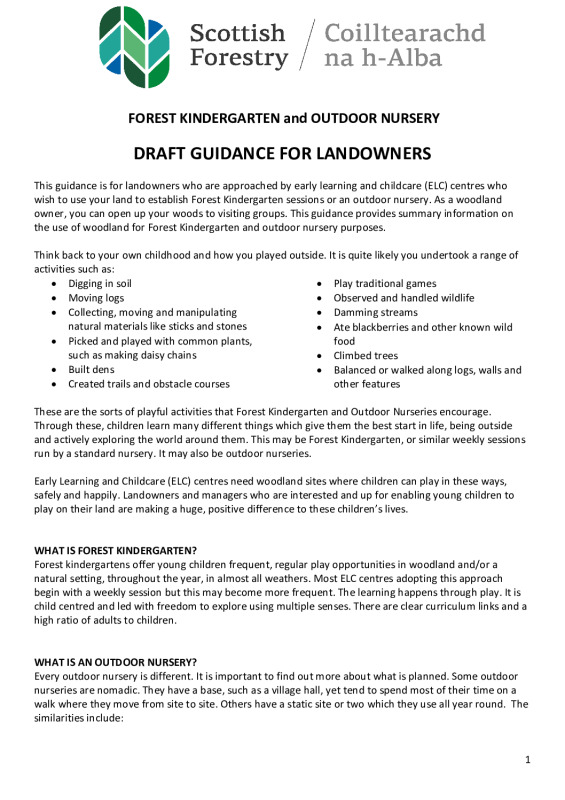 Forest Kindergarten Guidance for Landowners