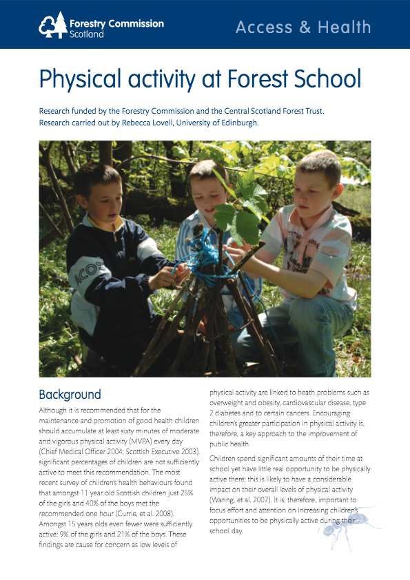 Physical Activity at Forest School Research