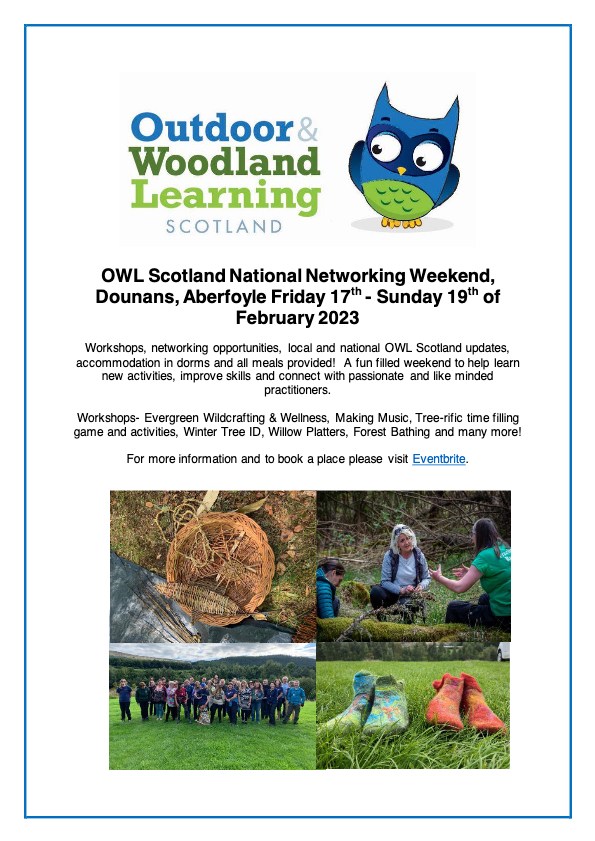 OWL Scotland National Networking Weekend 2023 Booking poster