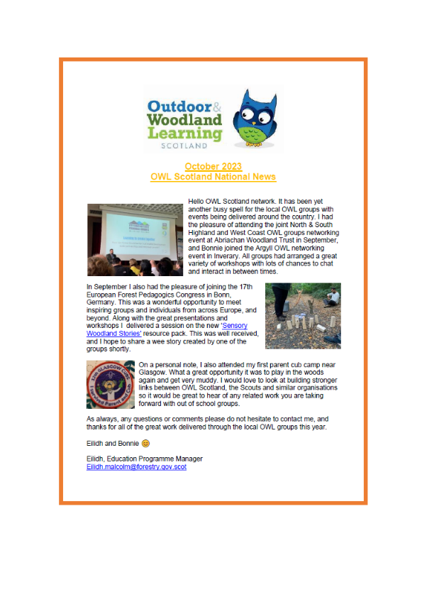 OWL Scotland October 2023 Bulletin